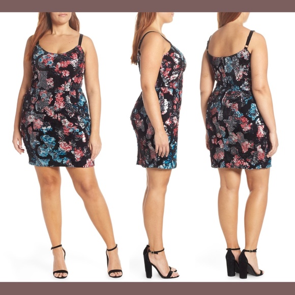 NWT $238 Dress the Population Lindsay Demi Velvet Sheath Dress [SZ‎ XXL ] - Picture 1 of 12